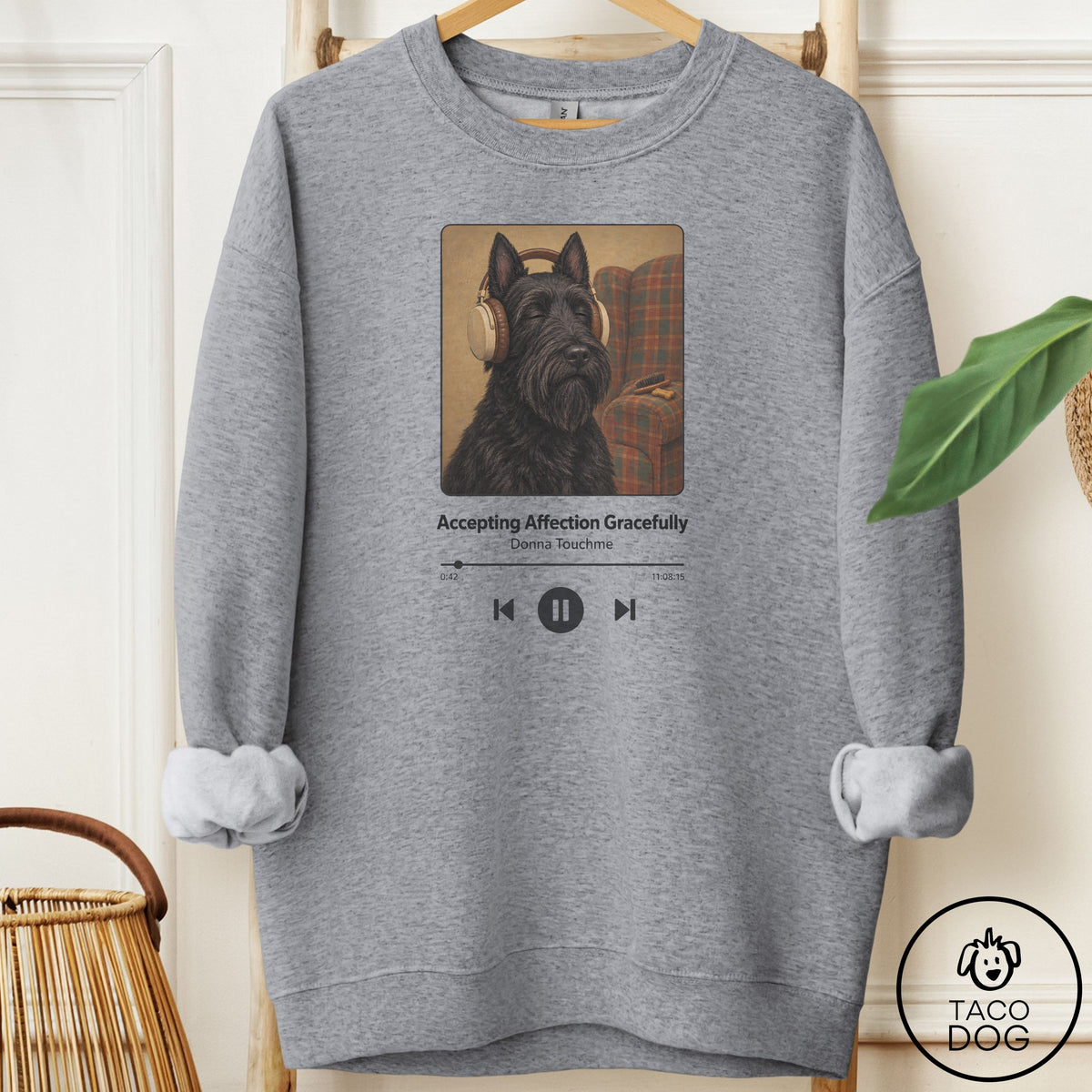Scottie Book on Tape Sweatshirt Graphite Heather Taco-Dog