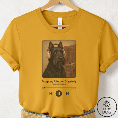 Scottie Book on Tape T-Shirt Mustard Taco-Dog