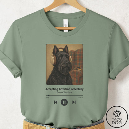 Scottie Book on Tape T-Shirt Sage Taco-Dog
