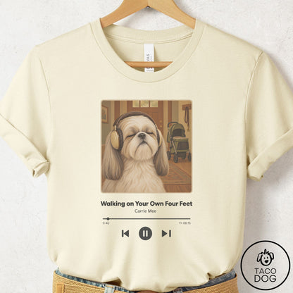 Shih Tzu Book on Tape T-Shirt Natural Taco-Dog