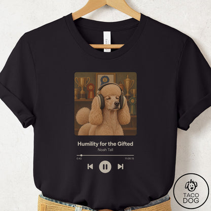 Poodle Book on Tape T-Shirt Black Taco-Dog
