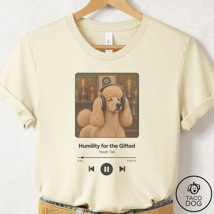 Poodle Book on Tape T-Shirt Natural Taco-Dog
