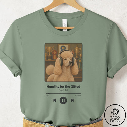 Poodle Book on Tape T-Shirt Sage Taco-Dog