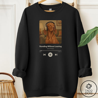 Vizsla Book on Tape Sweatshirt Black Taco-Dog