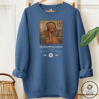 Vizsla Book on Tape Sweatshirt Indigo Blue Taco-Dog