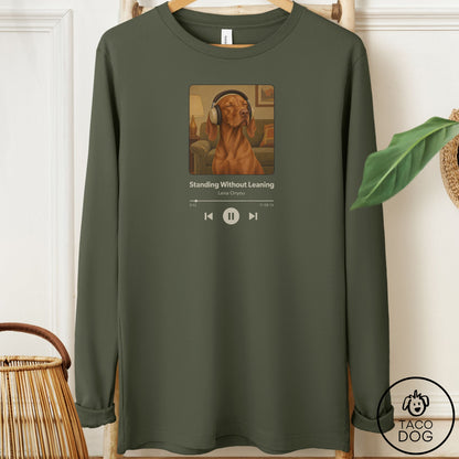Vizsla Book on Tape Long Sleeve Tee Military Green Taco-Dog
