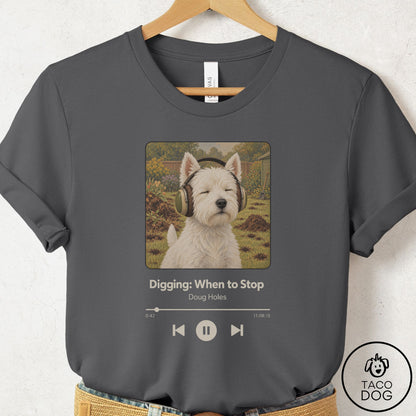 Westie Book on Tape T-Shirt Asphalt Taco-Dog