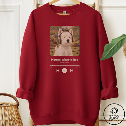 Westie Book on Tape Sweatshirt Garnet Taco-Dog