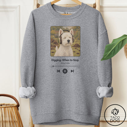 Westie Book on Tape Sweatshirt Graphite Heather Taco-Dog