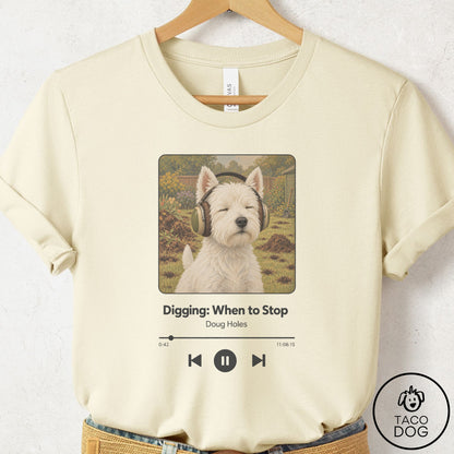 Westie Book on Tape T-Shirt Natural Taco-Dog