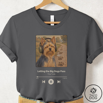 Yorkshire Terrier Yorkie Book on Tape T-Shirt Asphalt Taco-Dog