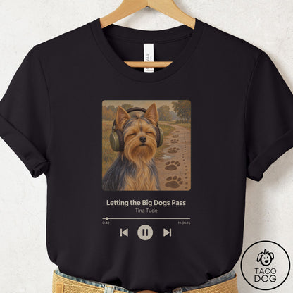 Yorkshire Terrier Yorkie Book on Tape T-Shirt Black Taco-Dog