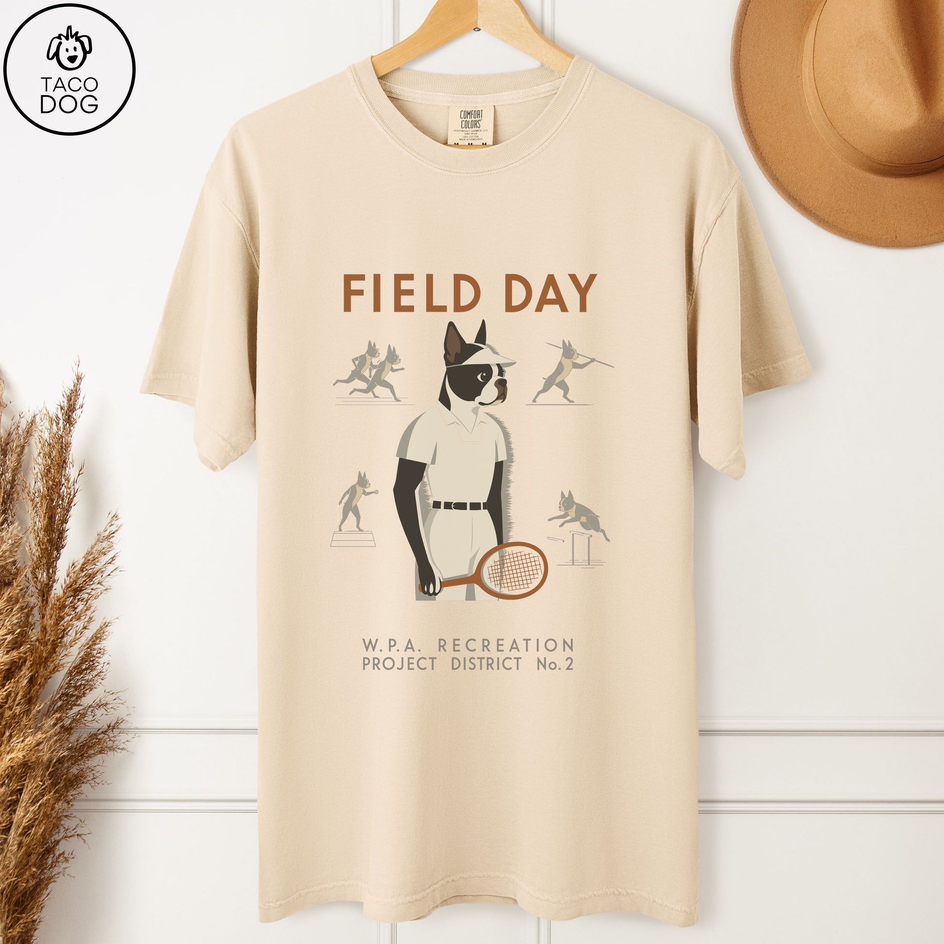 Boston Terrier Field Day Premium T-Shirt Taco-Dog
