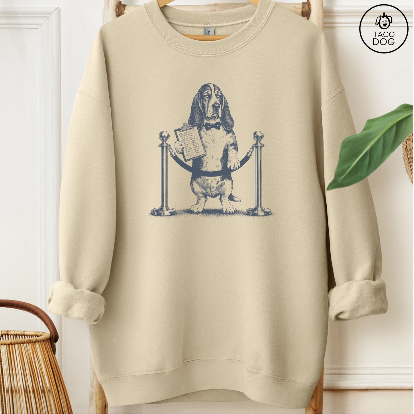 Basset Hound Bouncer Sweatshirt Sand Taco-Dog
