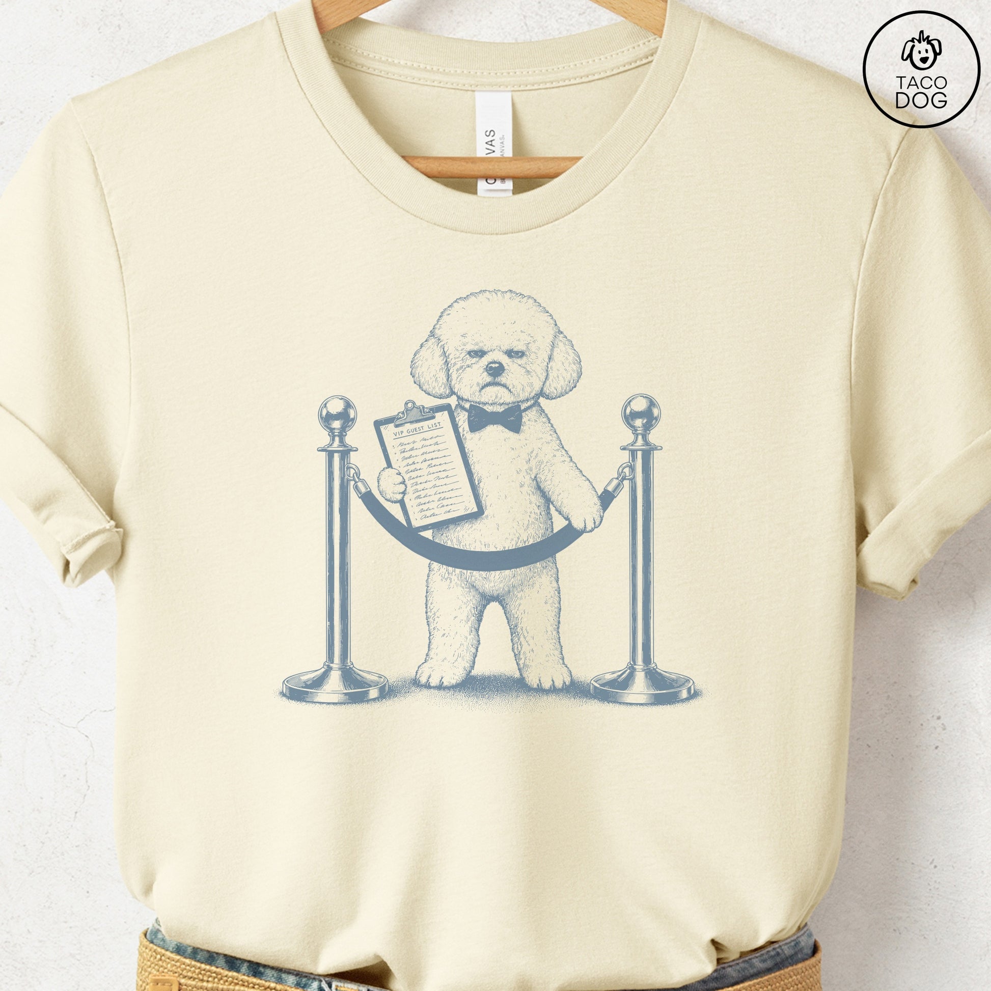 Bichon Frise Bouncer T-Shirt Natural Taco-Dog