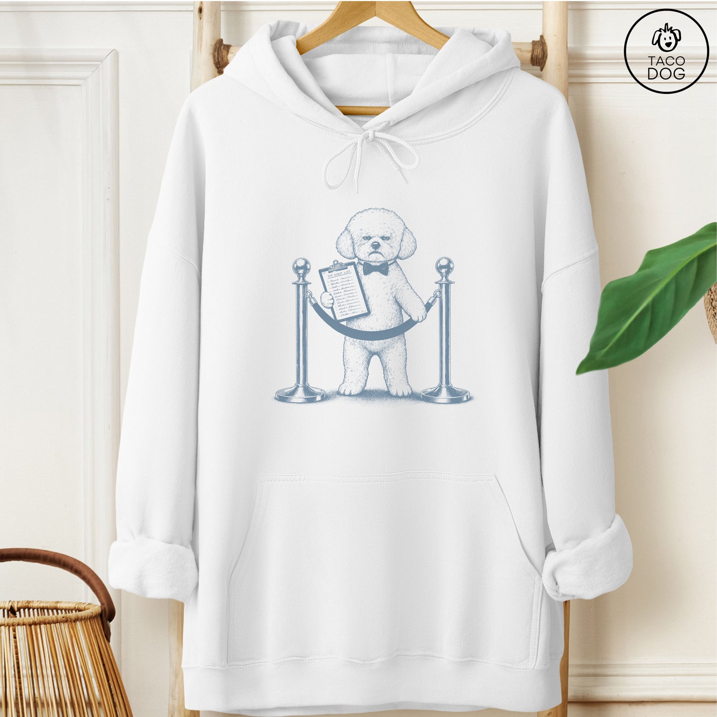 Bichon Frise Bouncer Hoodie White Taco-Dog
