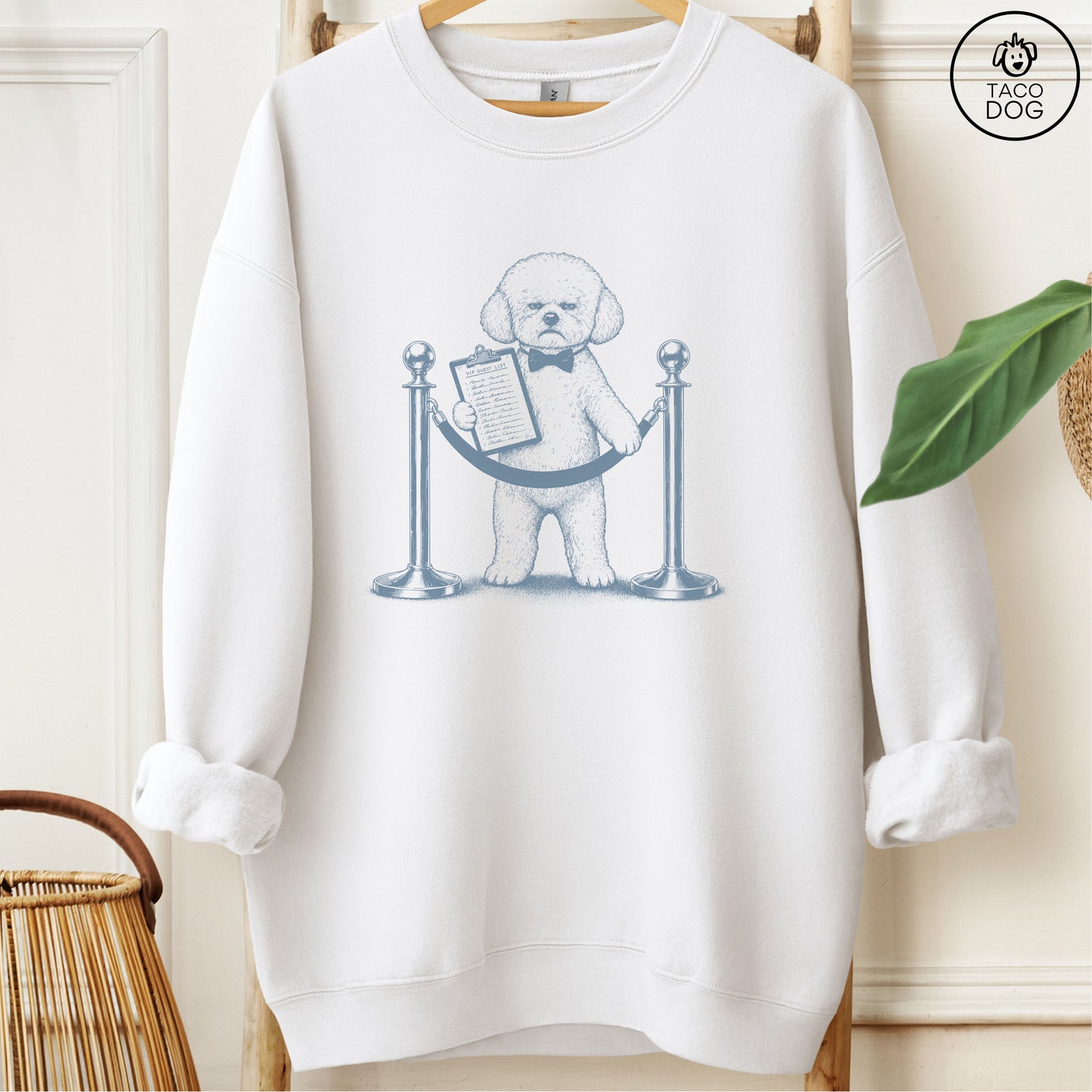 Bichon Frise Bouncer Sweatshirt White Taco-Dog