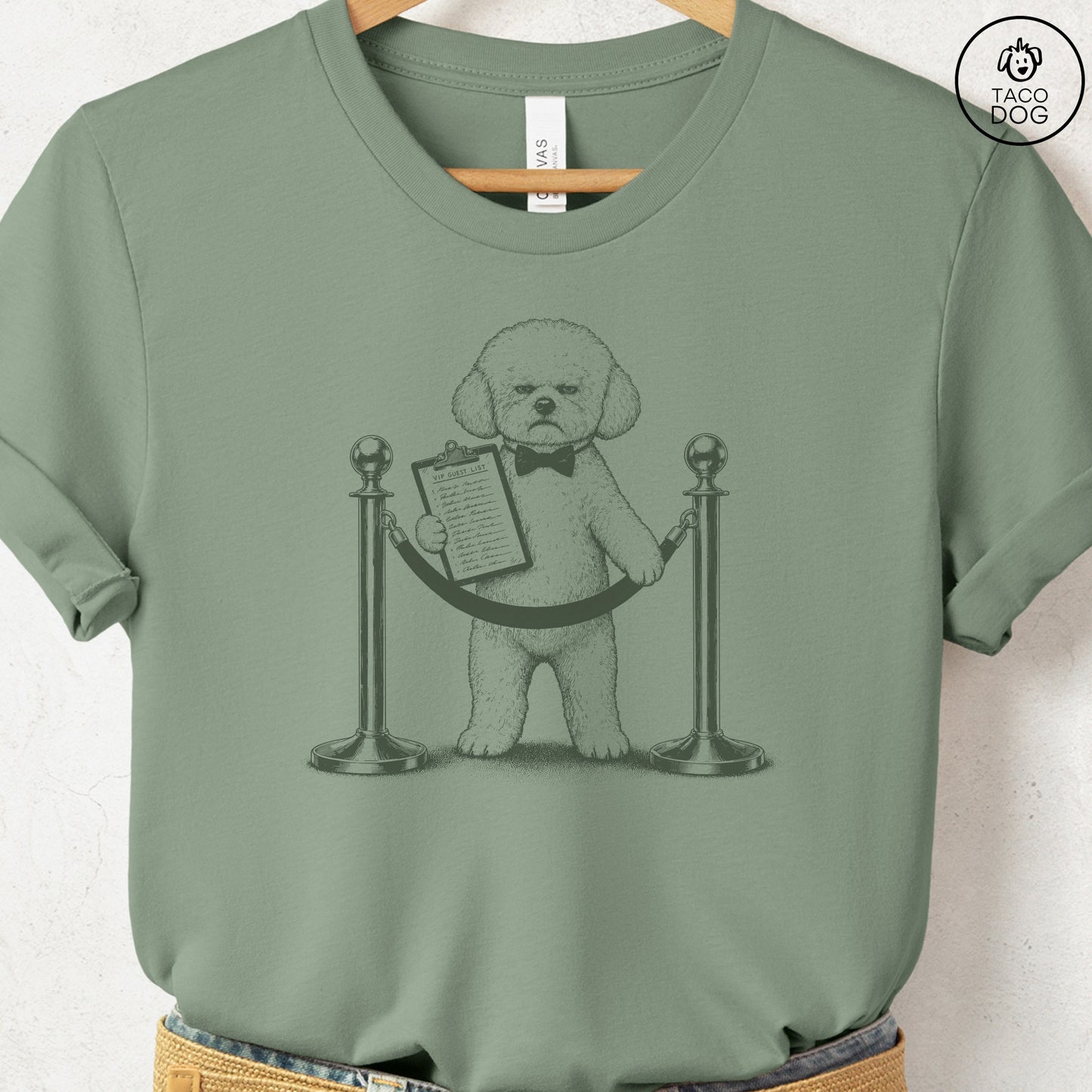 Bichon Frise Bouncer T-Shirt Sage Taco-Dog