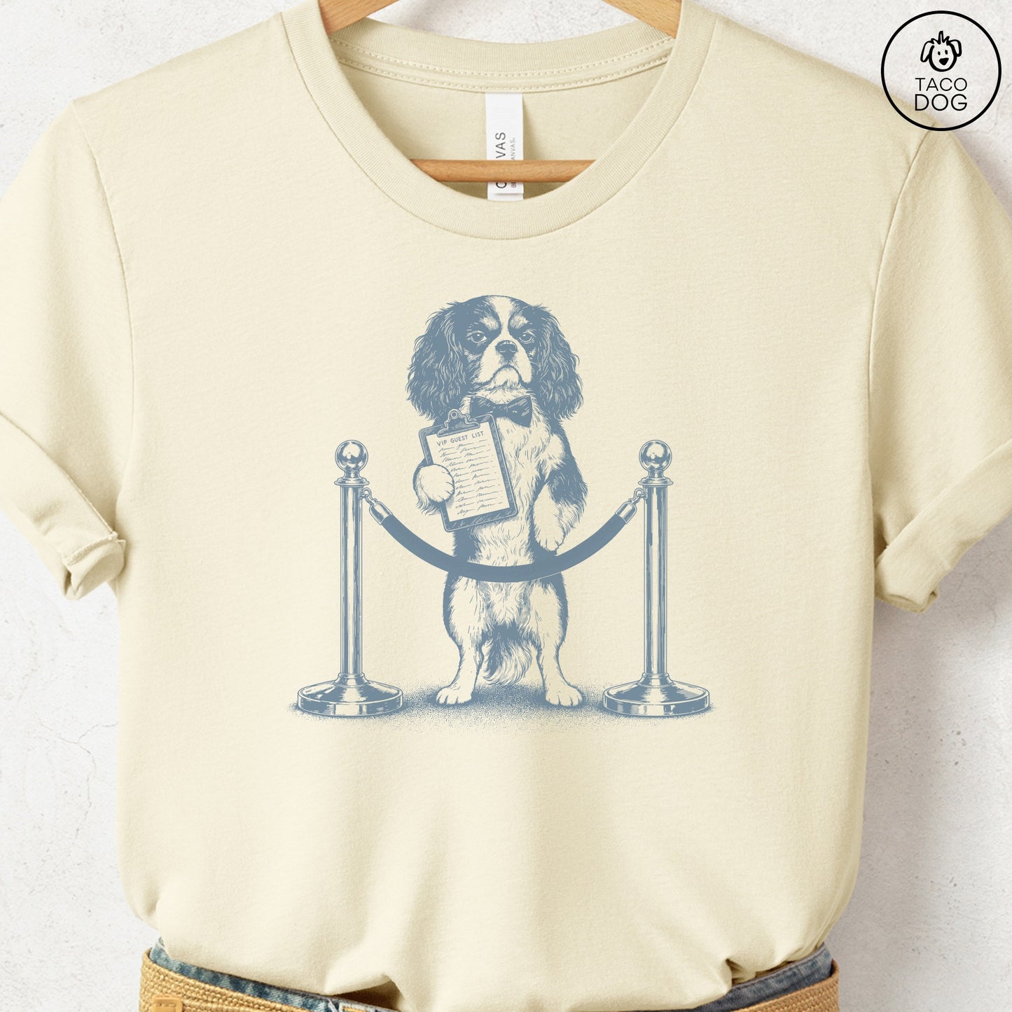 Cavalier King Charles Spaniel Bouncer T-Shirt Natural Taco-Dog