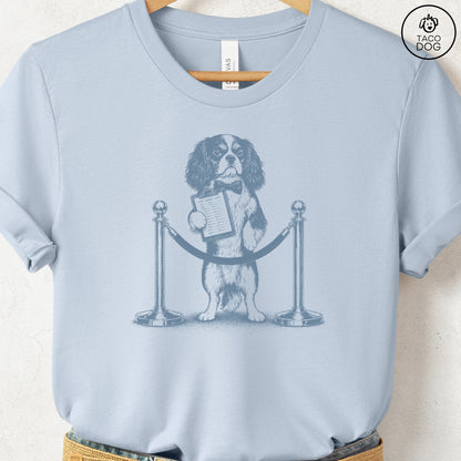 Cavalier King Charles Spaniel Bouncer T-Shirt Light Blue Taco-Dog