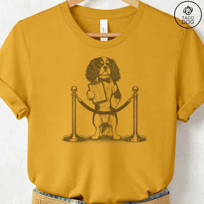 Cavalier King Charles Spaniel Bouncer T-Shirt Mustard Taco-Dog