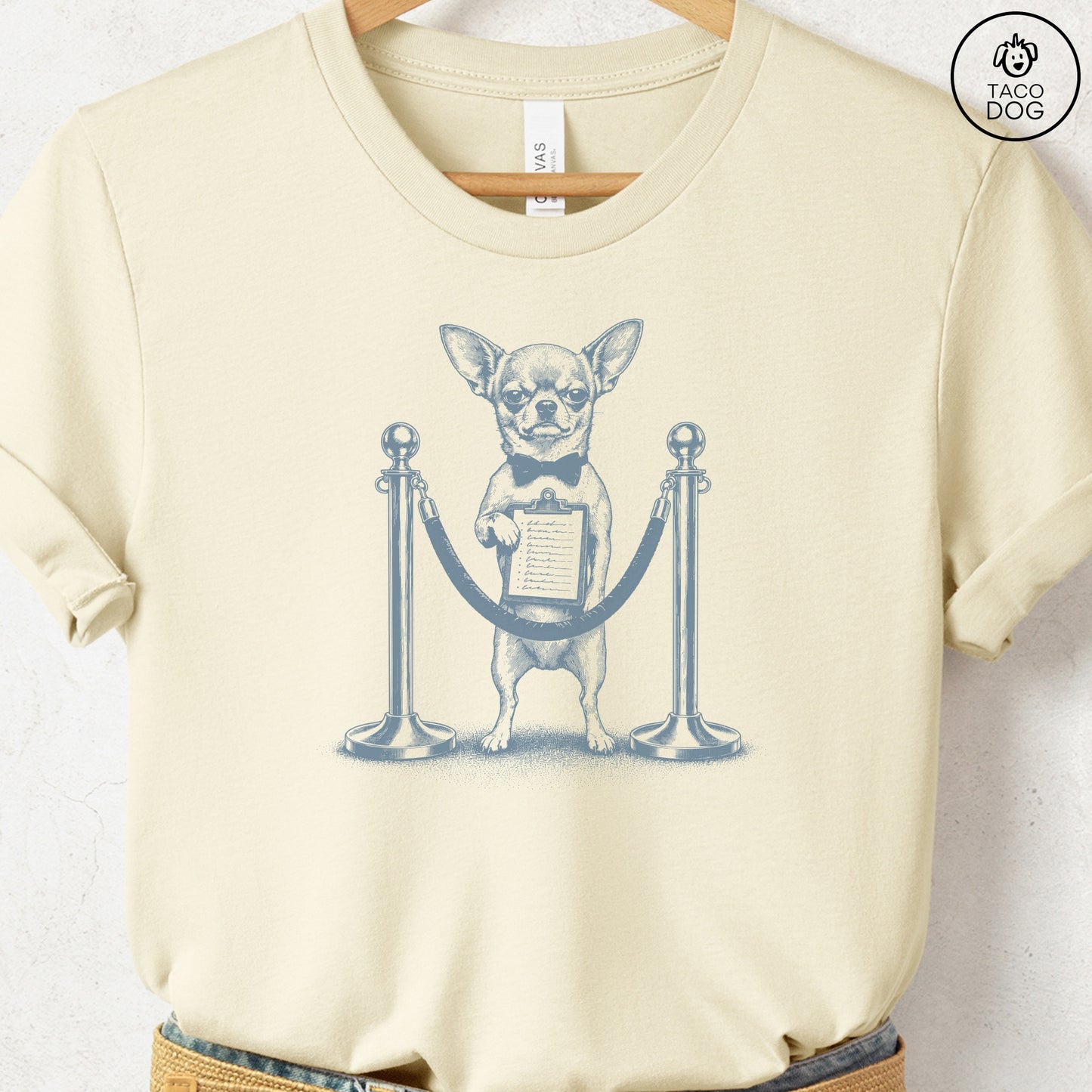 Chihuahua Bouncer T-Shirt Natural Taco-Dog