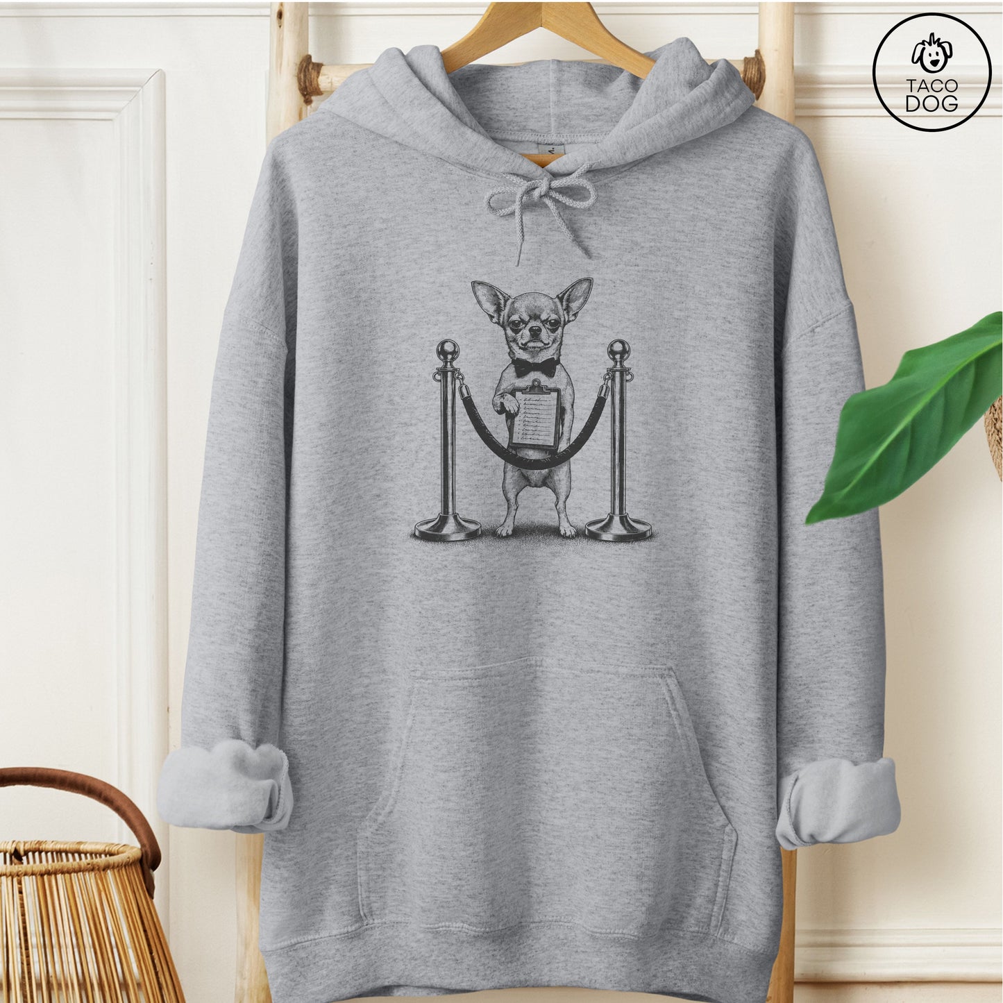 Chihuahua Bouncer Hoodie Graphite Heather Taco-Dog