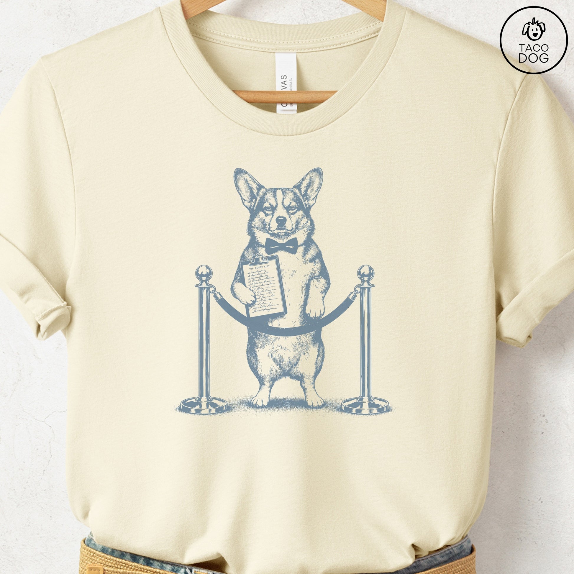 Corgi Bouncer T-Shirt Natural Taco-Dog