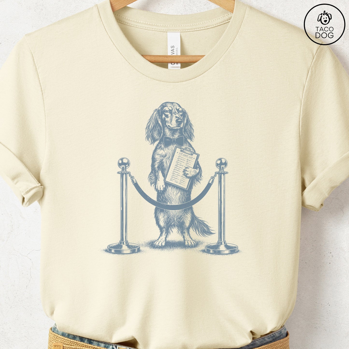 Dachshund Bouncer T-Shirt Natural Taco-Dog