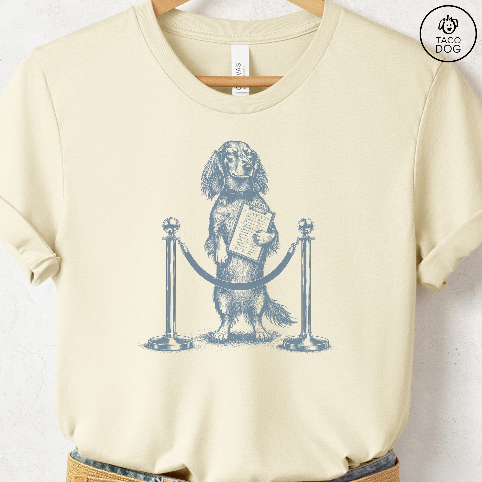 Dachshund Bouncer T-Shirt Natural Taco-Dog