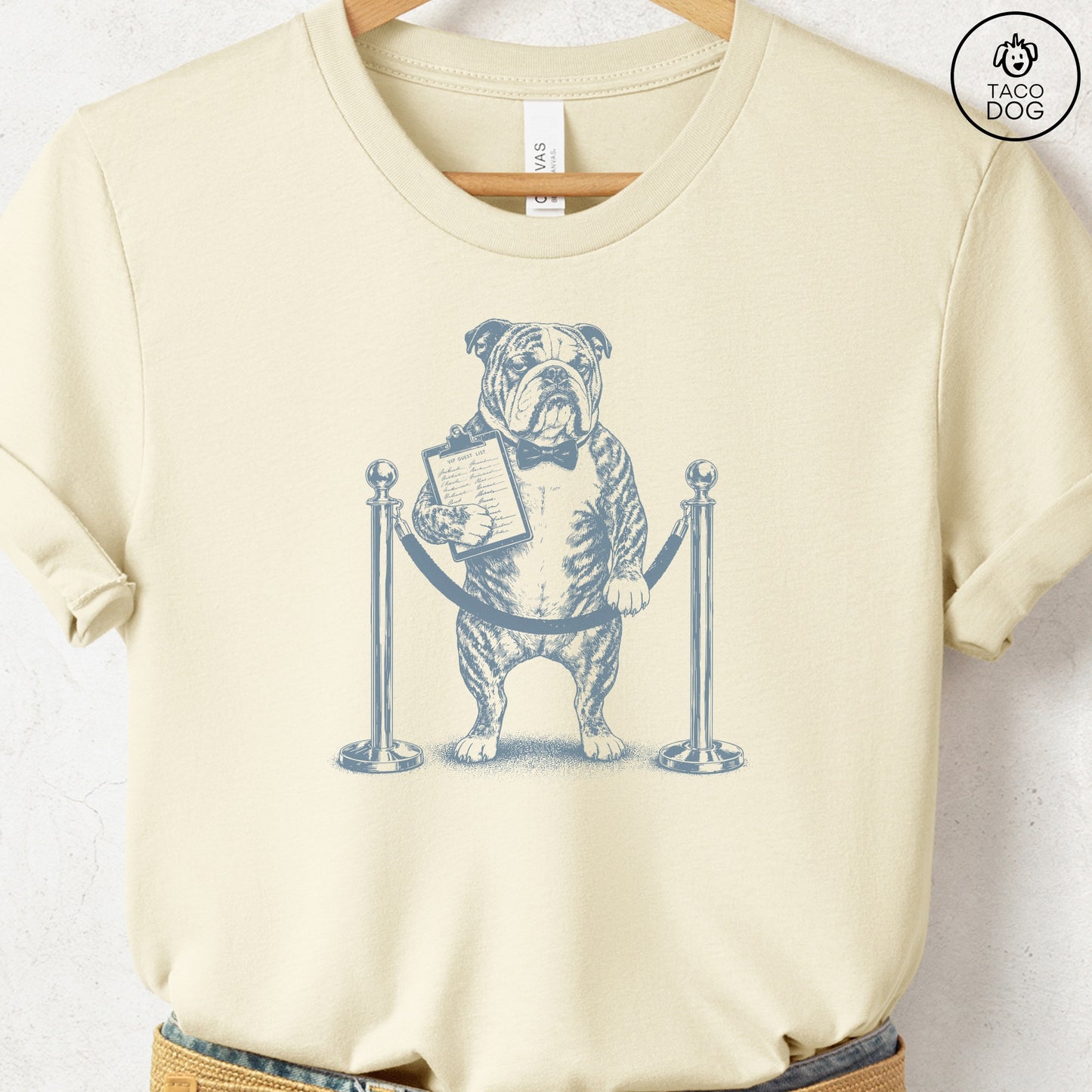 English Bulldog Bouncer T-Shirt Natural Taco-Dog