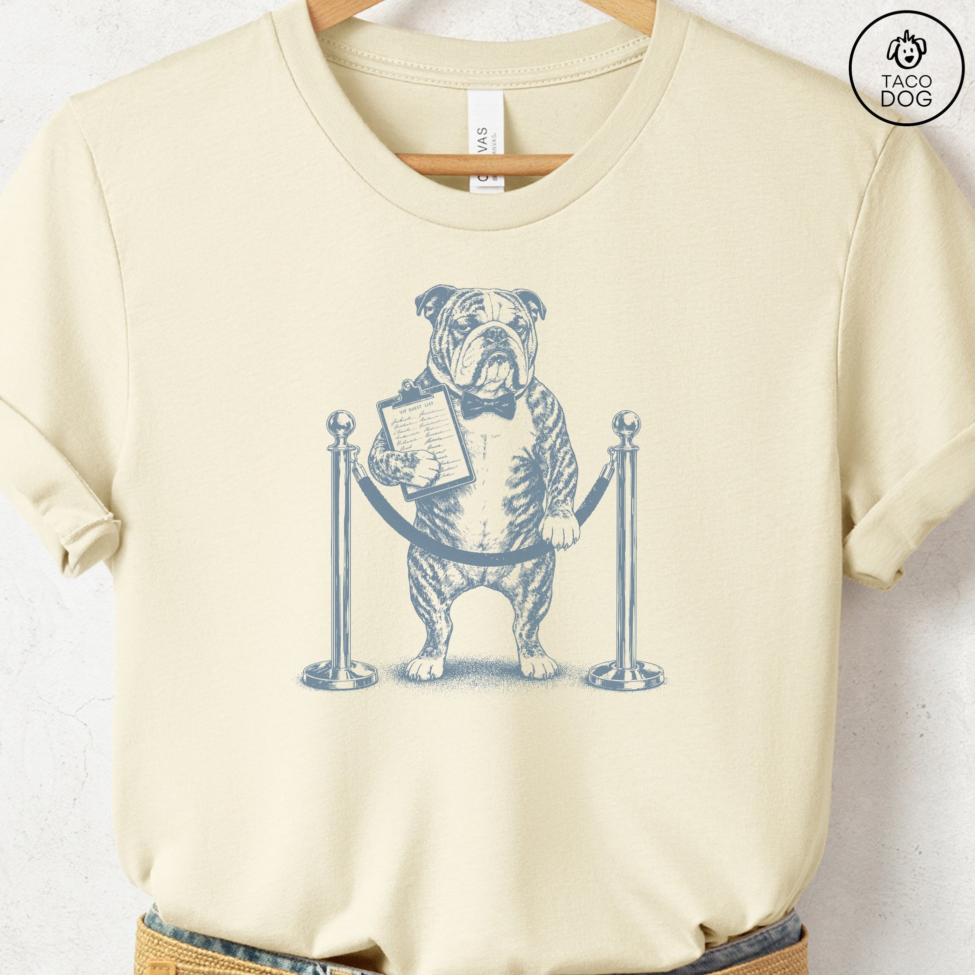 English Bulldog Bouncer T-Shirt Natural Taco-Dog