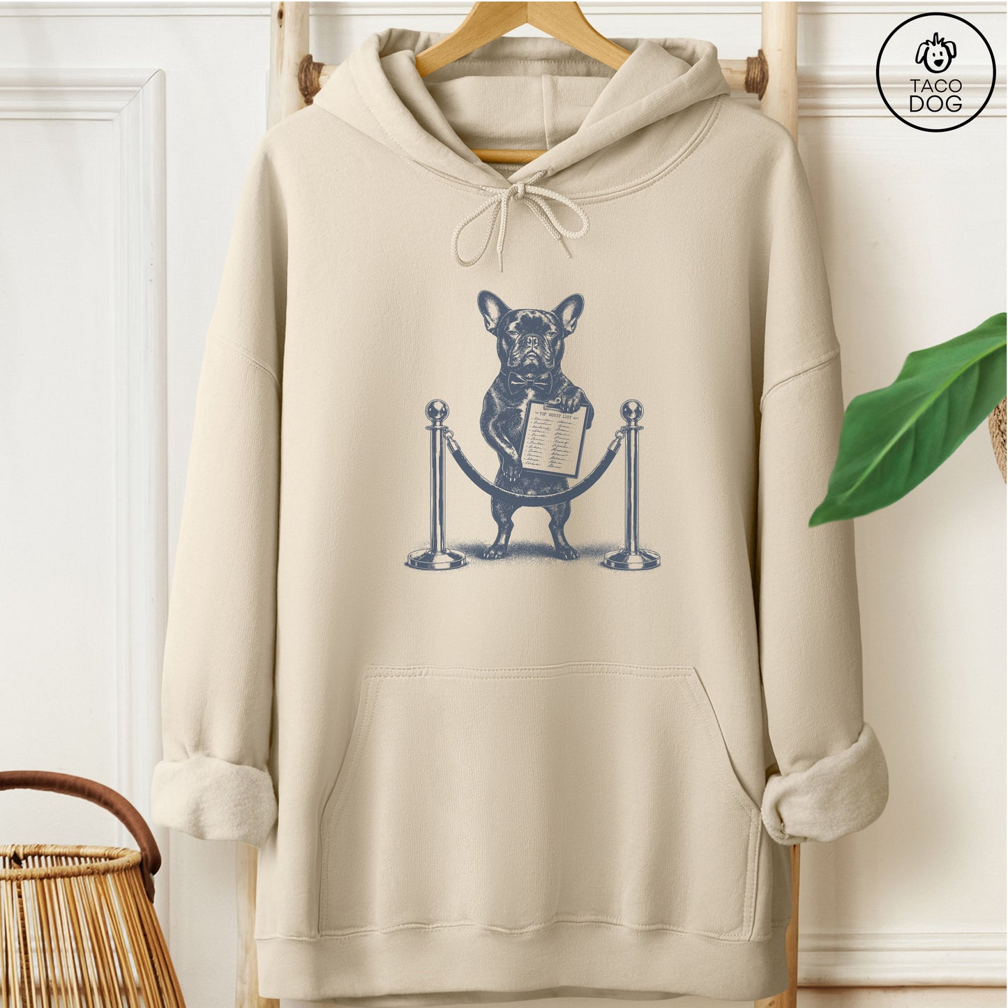 French Bulldog Frenchie Bouncer Hoodie Sand Taco-Dog