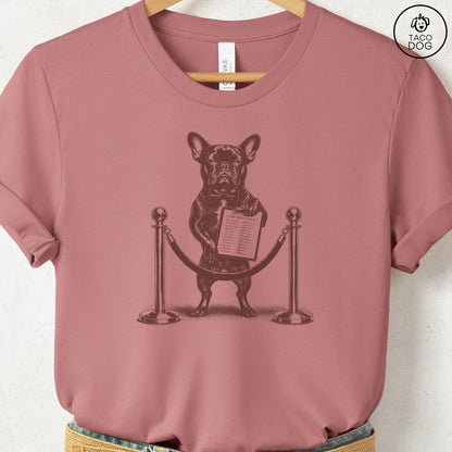 French Bulldog Frenchie Bouncer T-Shirt Heather Mauve Taco-Dog