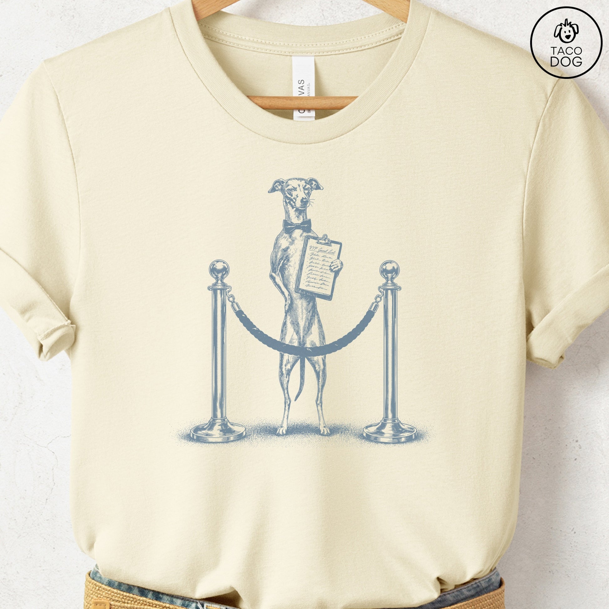 Italian Greyhound Whippet Bouncer T-Shirt Natural Taco-Dog