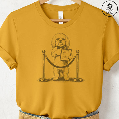 Maltese Bouncer T-Shirt Mustard Taco-Dog