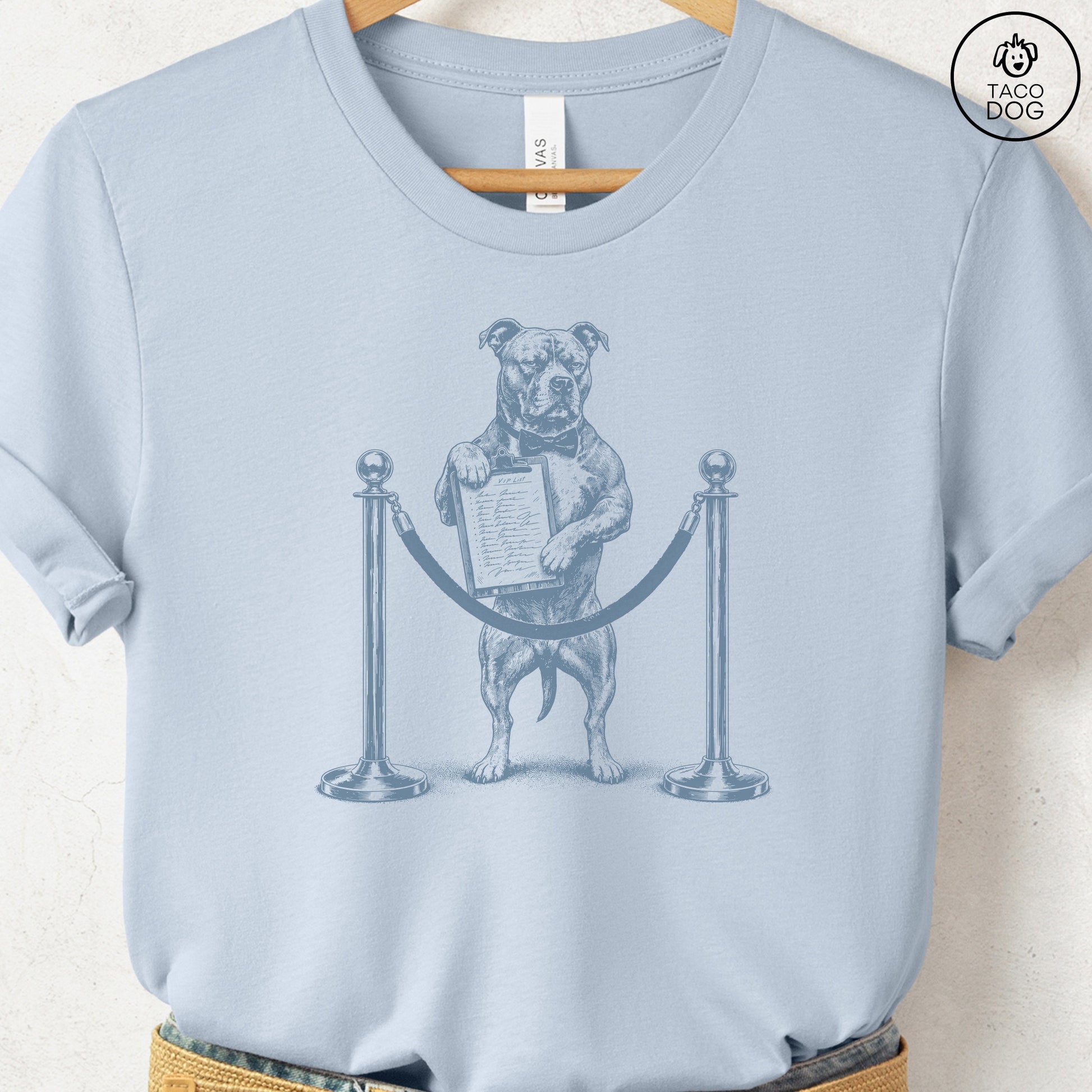 Pitbull Bouncer T-Shirt Light Blue Taco-Dog