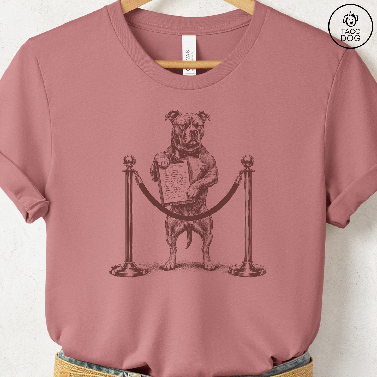 Pitbull Bouncer T-Shirt Heather Mauve Taco-Dog