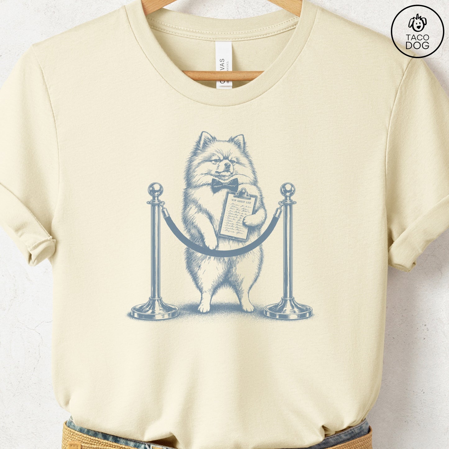 Pomeranian Bouncer T-Shirt Natural Taco-Dog