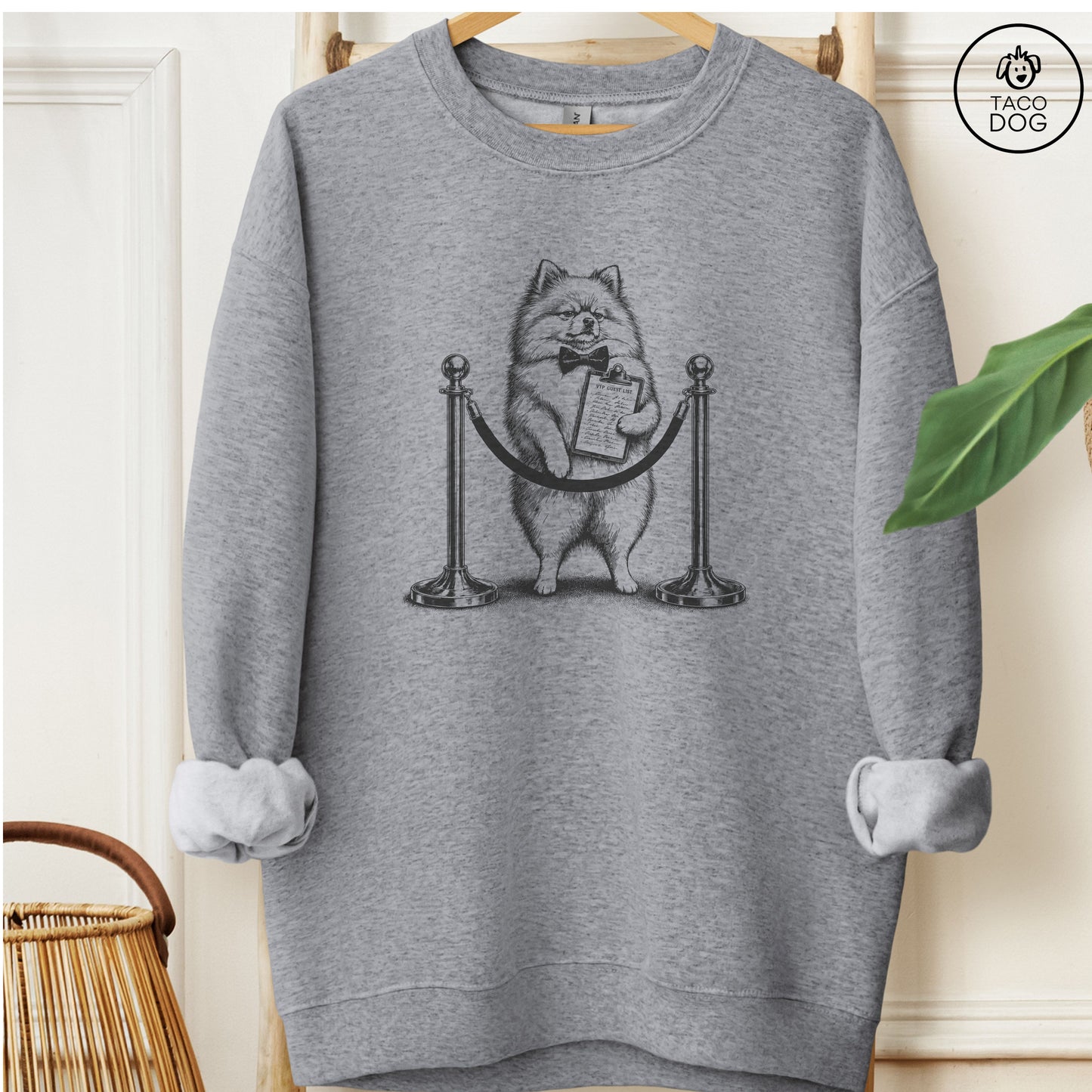 Pomeranian Bouncer Sweatshirt Graphite Heather Taco-Dog