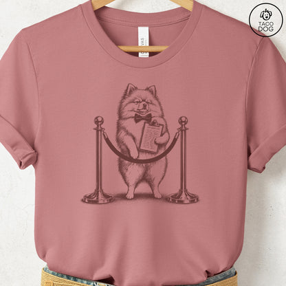 Pomeranian Bouncer T-Shirt Heather Mauve Taco-Dog