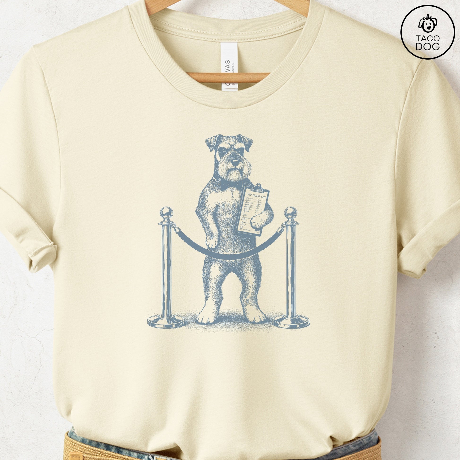 Schnauzer Bouncer T-Shirt Natural Taco-Dog