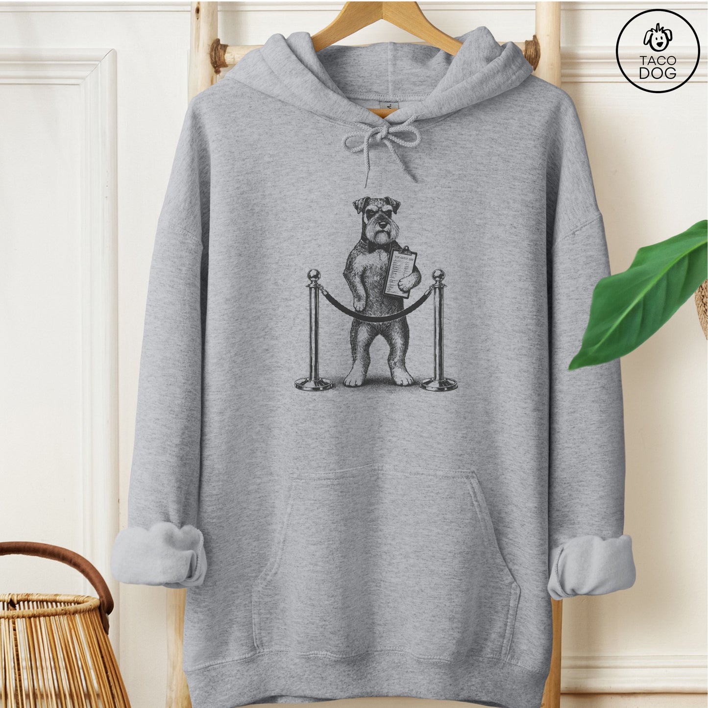 Schnauzer Bouncer Hoodie Graphite Heather Taco-Dog