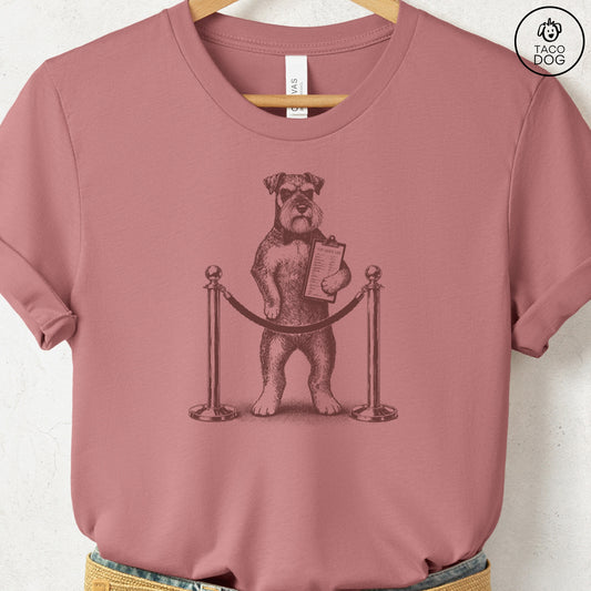 Schnauzer Bouncer T-Shirt Heather Mauve Taco-Dog