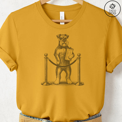 Schnauzer Bouncer T-Shirt Mustard Taco-Dog