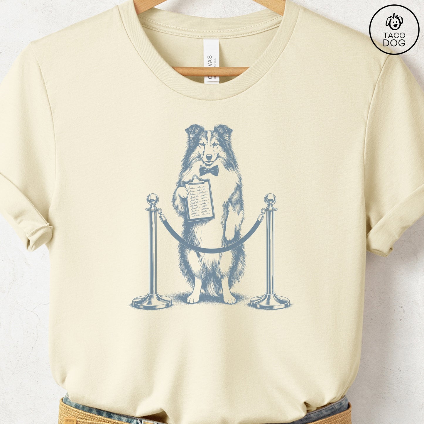 Shetland Sheepdog Bouncer T-Shirt Natural Taco-Dog