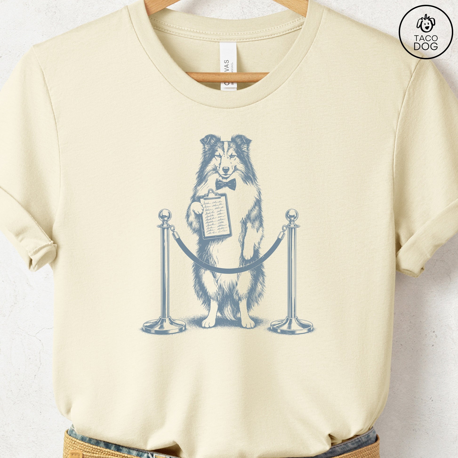 Shetland Sheepdog Bouncer T-Shirt Natural Taco-Dog