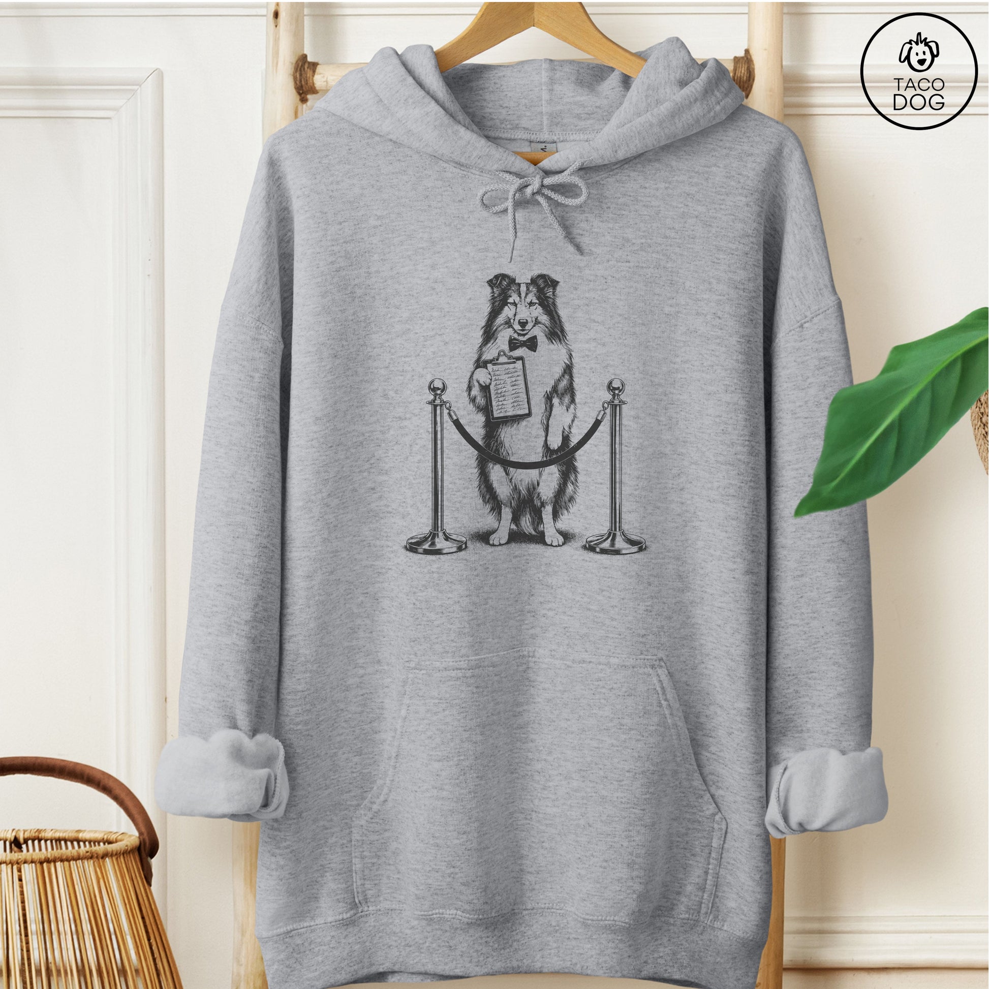 Shetland Sheepdog Bouncer Hoodie Graphite Heather Taco-Dog