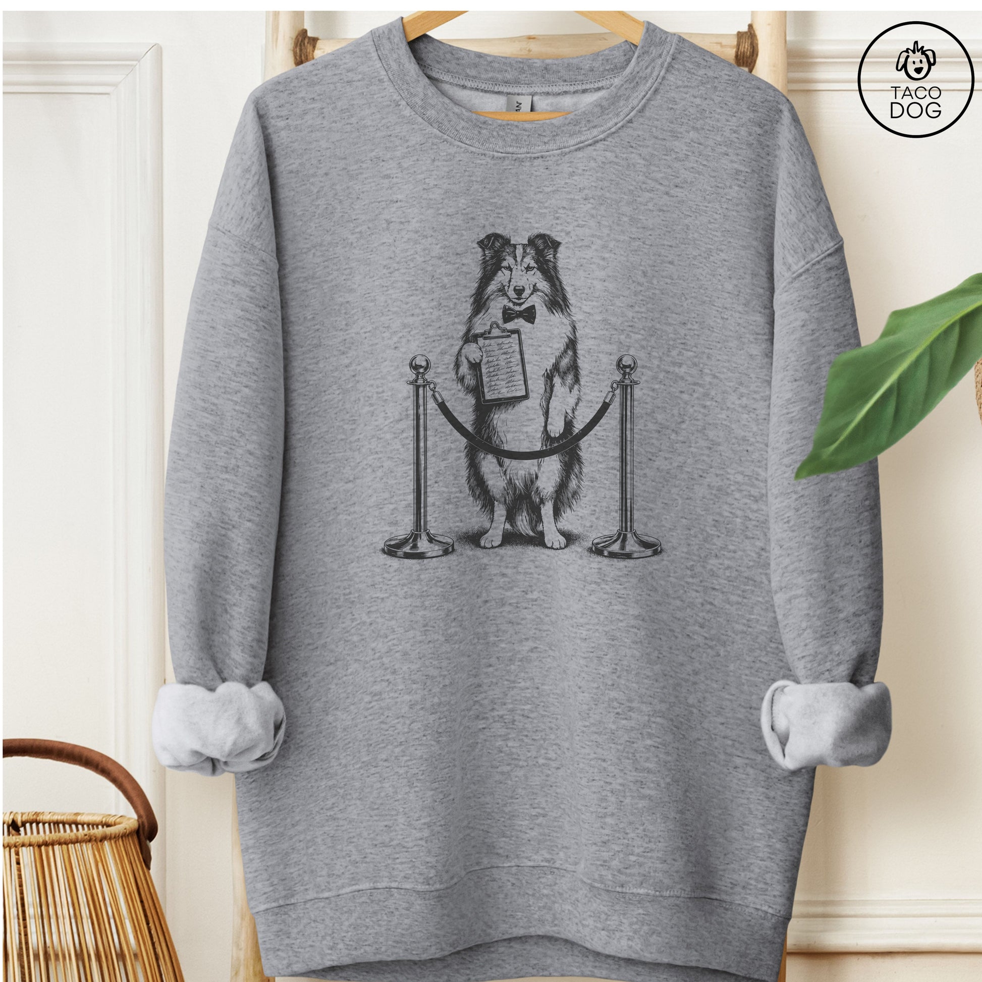 Shetland Sheepdog Bouncer Sweatshirt Graphite Heather Taco-Dog