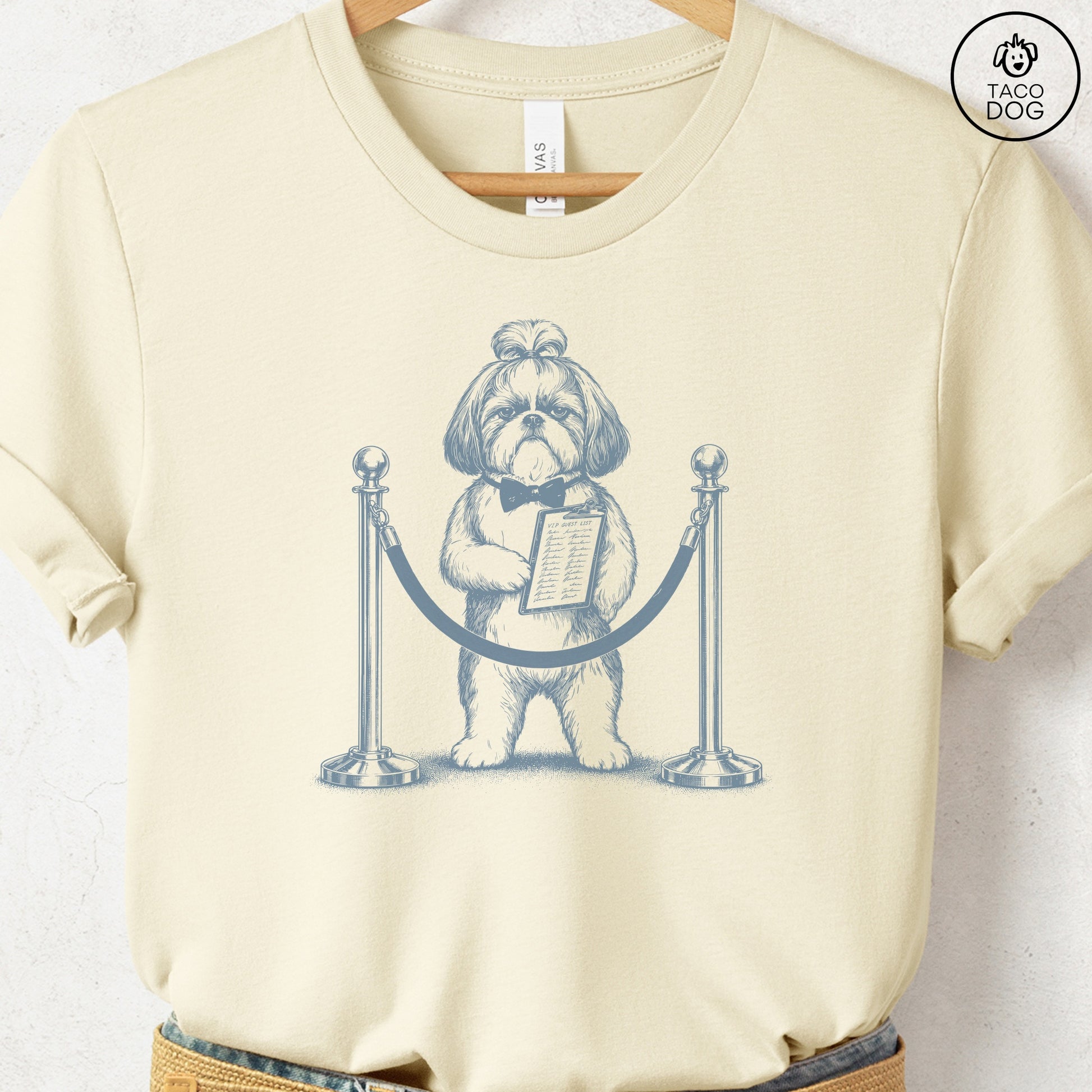 Shih Tzu Bouncer T-Shirt Natural Taco-Dog
